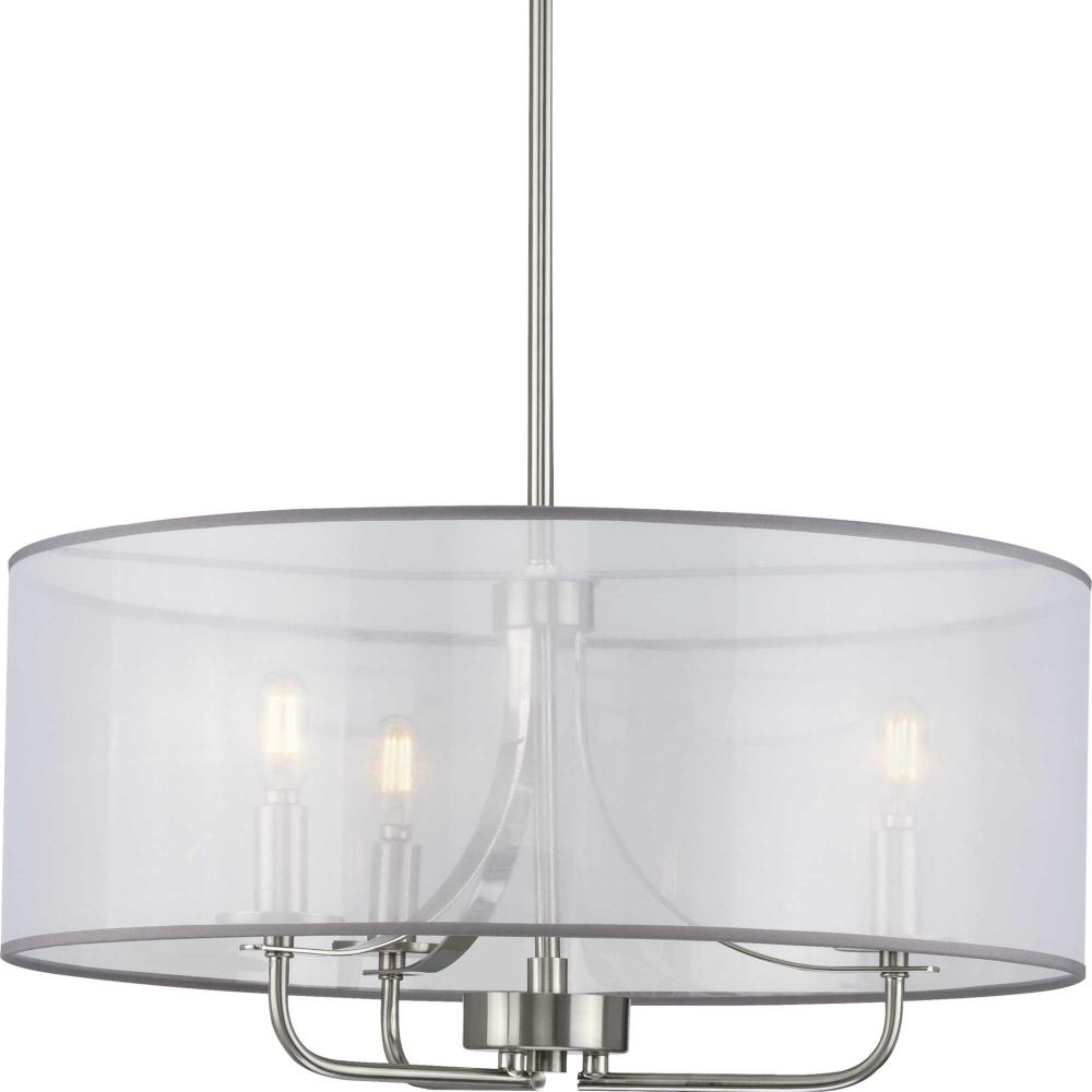 ORGANZA SHADE 3-60W CAND PENDANT