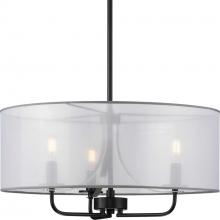 Progress P500243-031 - ORGANZA SHADE 3-60W CAND PENDANT