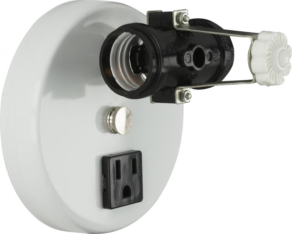 2-Light U-Channel Glass Holder; 2 Light-Convenience Outlet For Use With 14" U-Bend Glass;