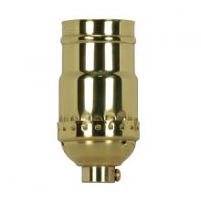 Satco Products Inc. 80/1176 - 3-Way (2 Circuit) Keyless Socket; 1/8 IPS; 3 Piece Stamped Solid Brass; Polished Nickel Finish;