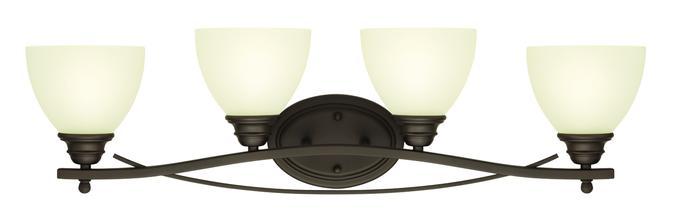 4 Light Wall Fixture Oil Rubbed Bronze Finish Frosted Glass