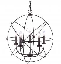 Canarm ICH282B05ORB25 - 5 Lt Chain Chandelier, 60W Type C, 25" x 26 1/2"
